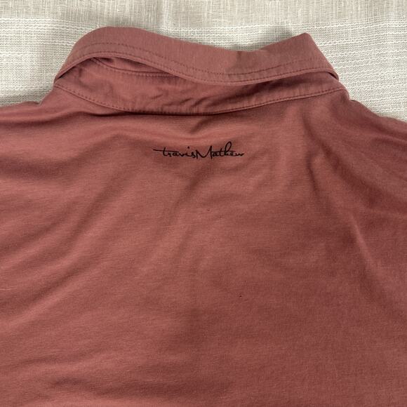 Travis Mathew Men’s Golf Polo Shirt XL Maroon Collared Performance DeBordieu - Picture 3 of 8